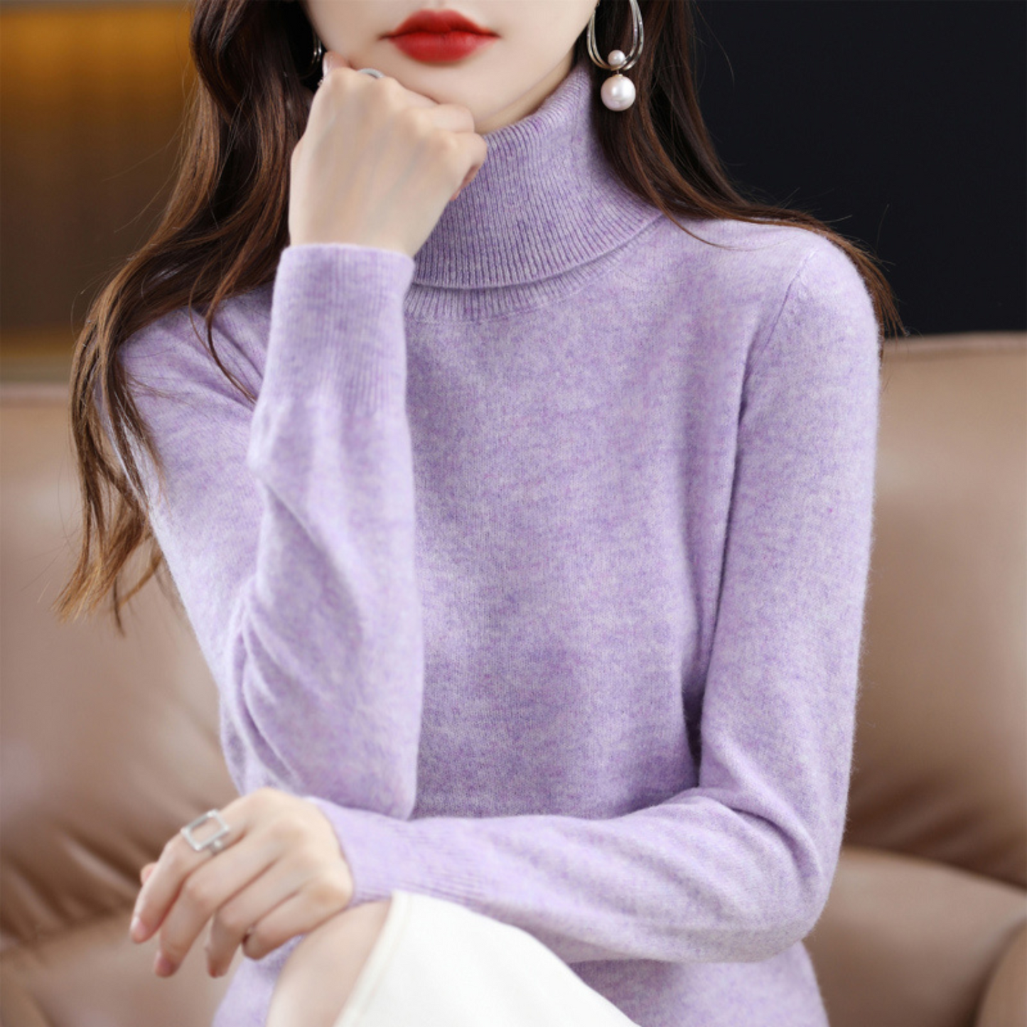 | Women’s Winter Turtleneck Knit Sweater