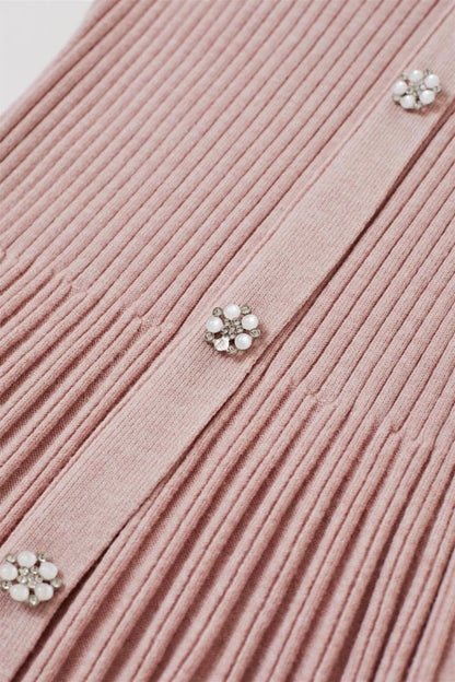 Lillian V-neck Stripe Knit Midi Dress