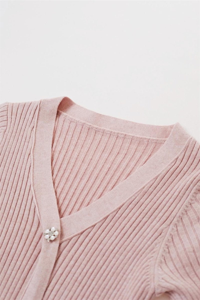 Lillian V-neck Stripe Knit Midi Dress