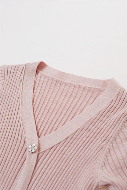 Lillian V-neck Stripe Knit Midi Dress