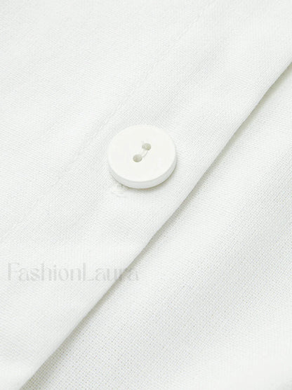 Linen Blends Button Up Tank Top