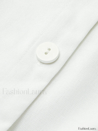 Linen Blends Button Up Tank Top