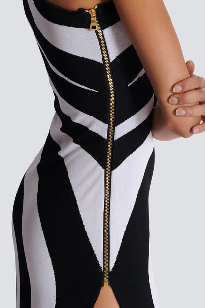 Kimberley One Shoulder Striped Knit Maxi Dress