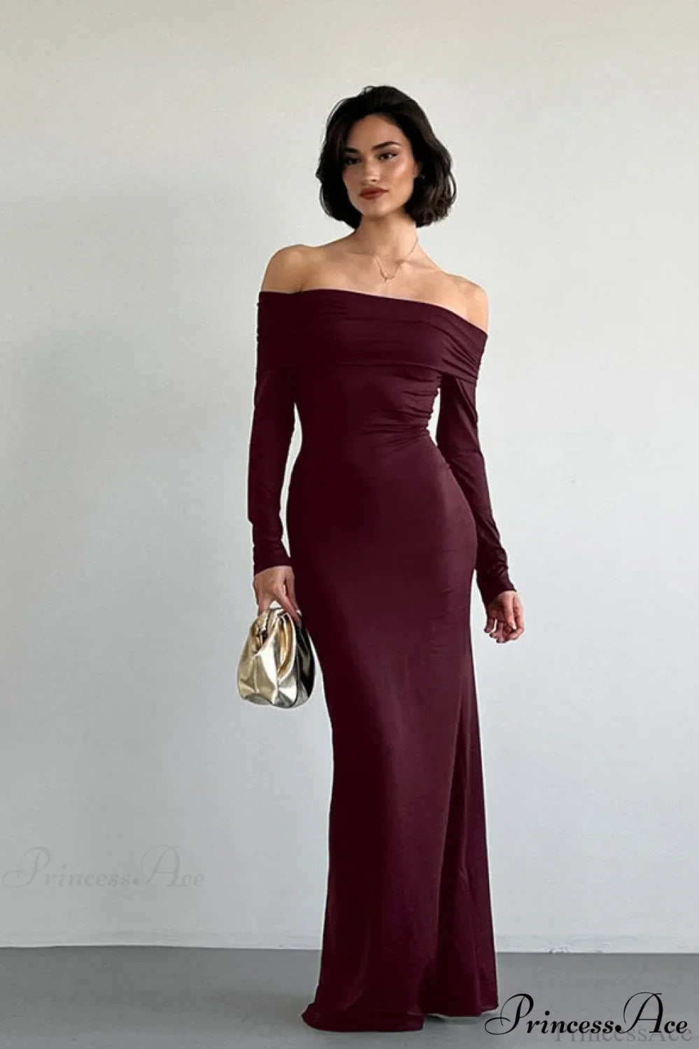 Long Sleeve Off Shoulder Sexy Bodycon Maxi Dress