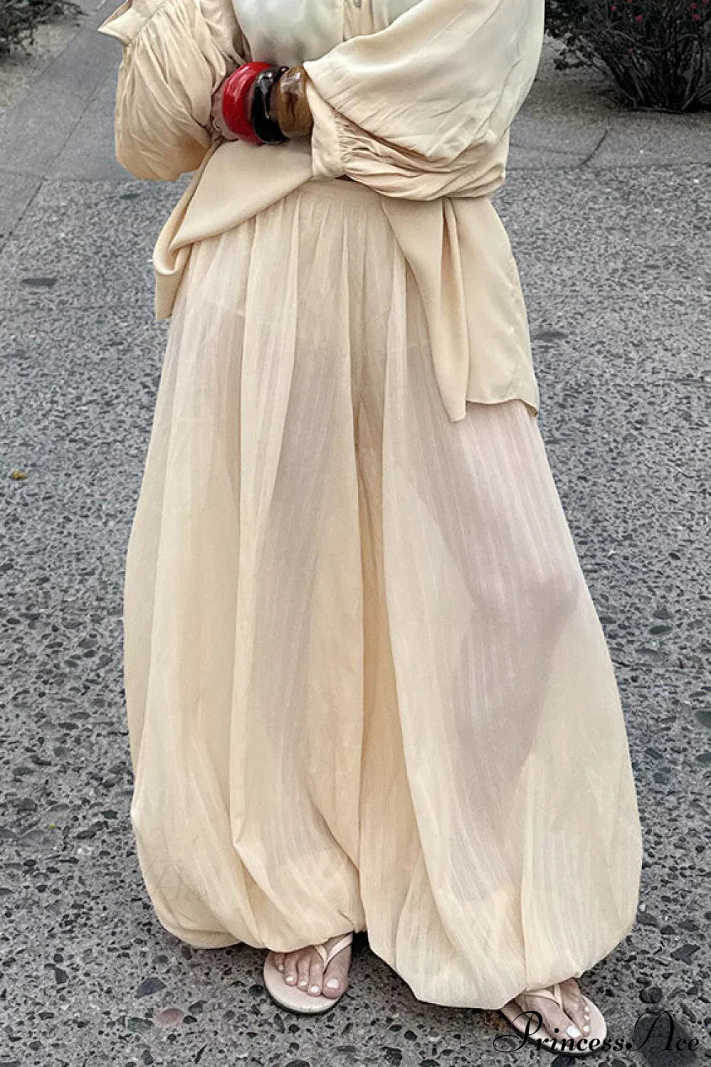 Loose Bubble Cuffed Pants