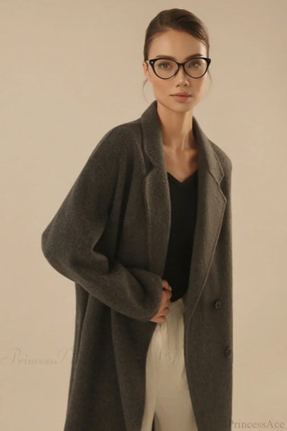 Loose Mid-Length Slouchy Korean Wool Overcoat