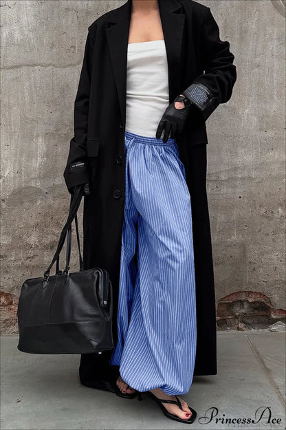 Loose Stripe Harem Pants