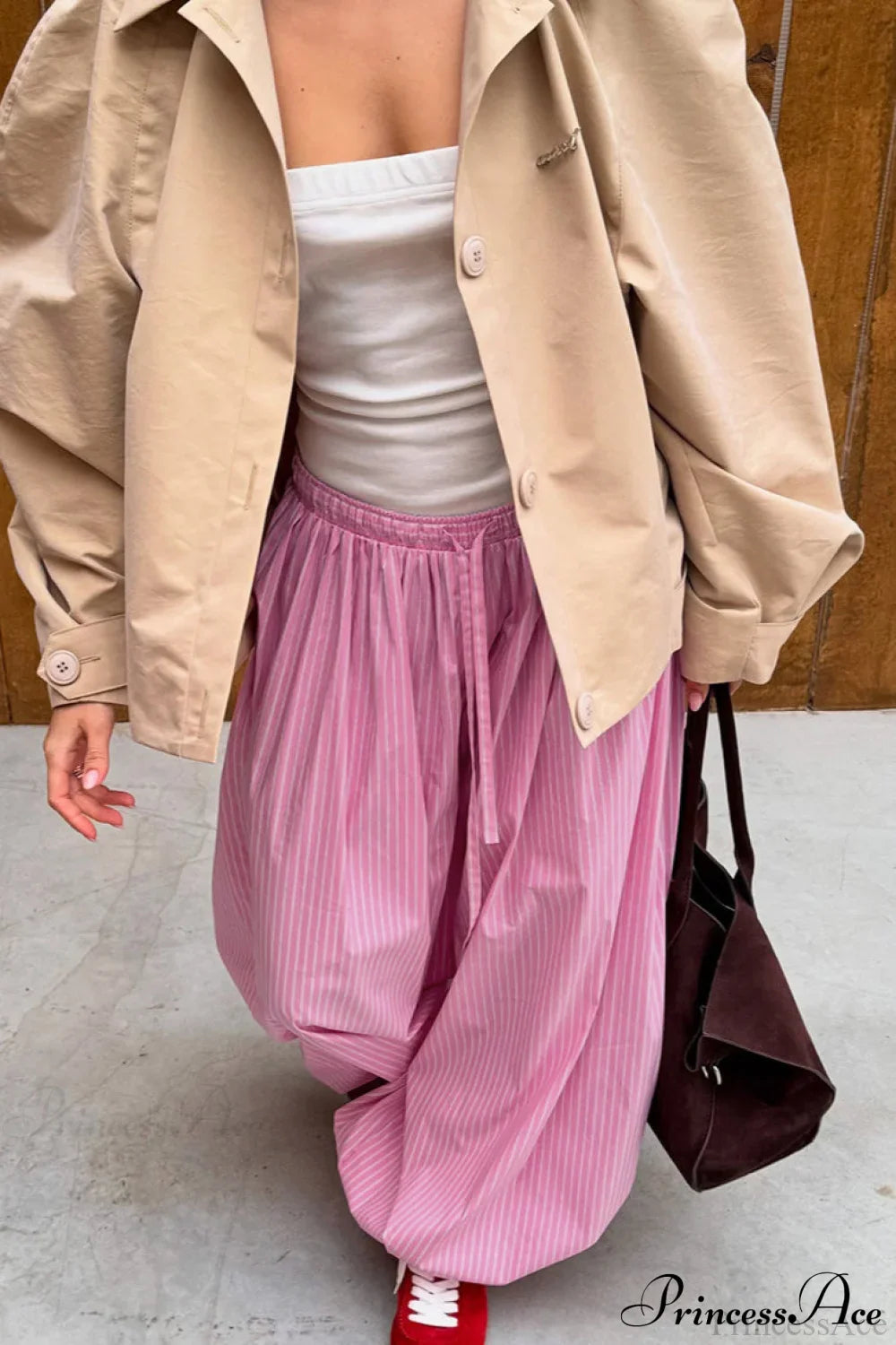 Loose Stripe Harem Pants