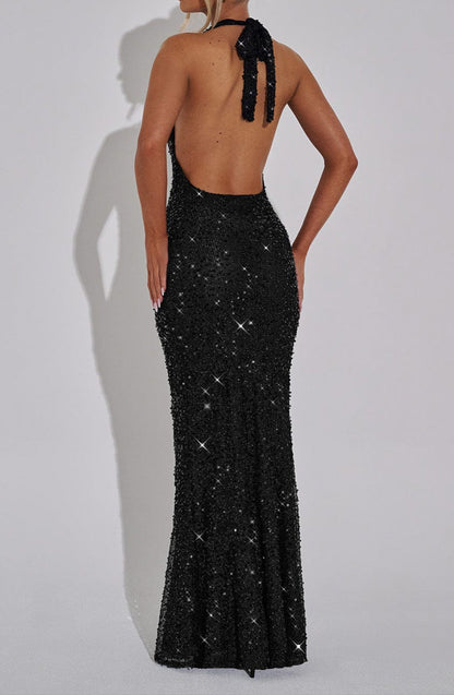 Carlota Maxi Dress - Black Lined