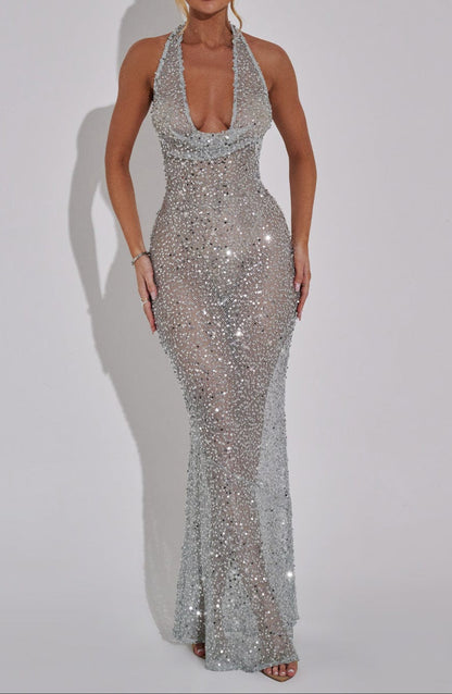 Elettra Maxi Dress - Silver