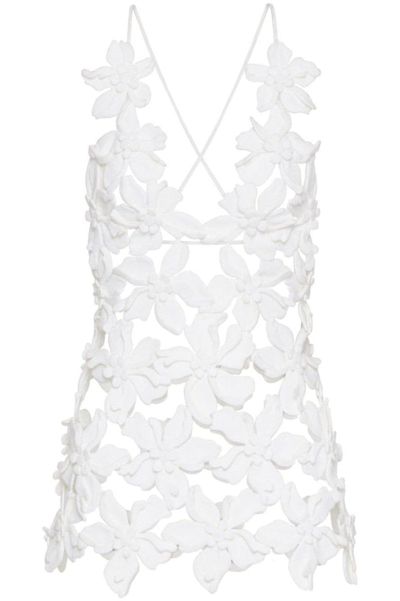 Lorraine Floral Applique V-neck Top