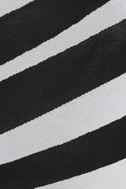 Kimberley One Shoulder Striped Knit Maxi Dress