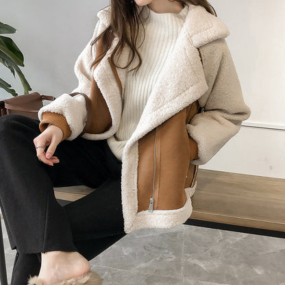 | Women's Soft Faux Shearling Oversized Coat
