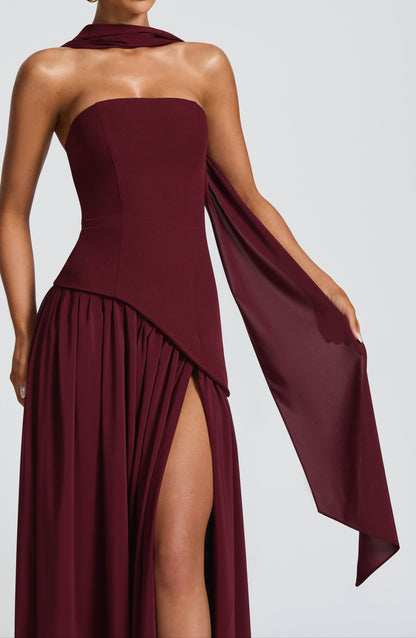 Natale Maxi Dress - Cherry Lacquer
