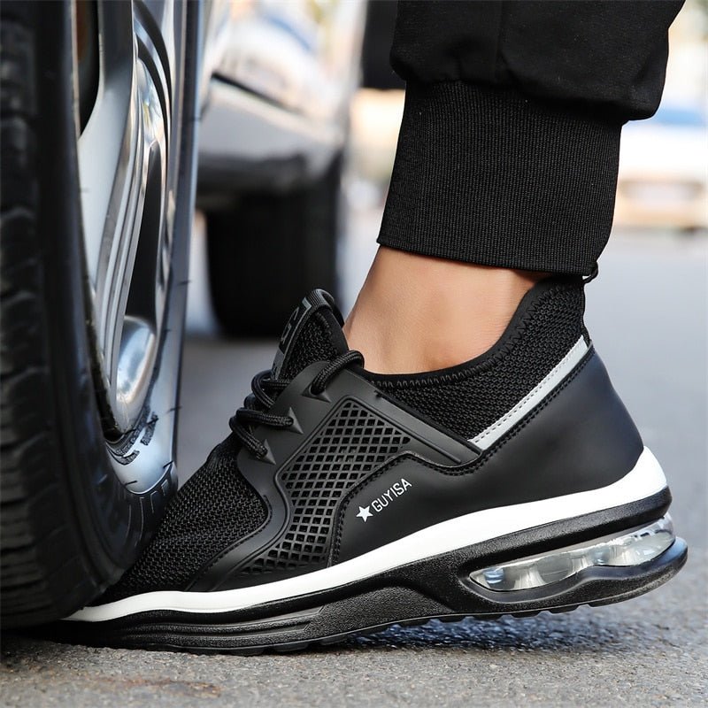Women's Black Non-Slip Athletic Sneakers – Steel Toe Safety Work Trainers
