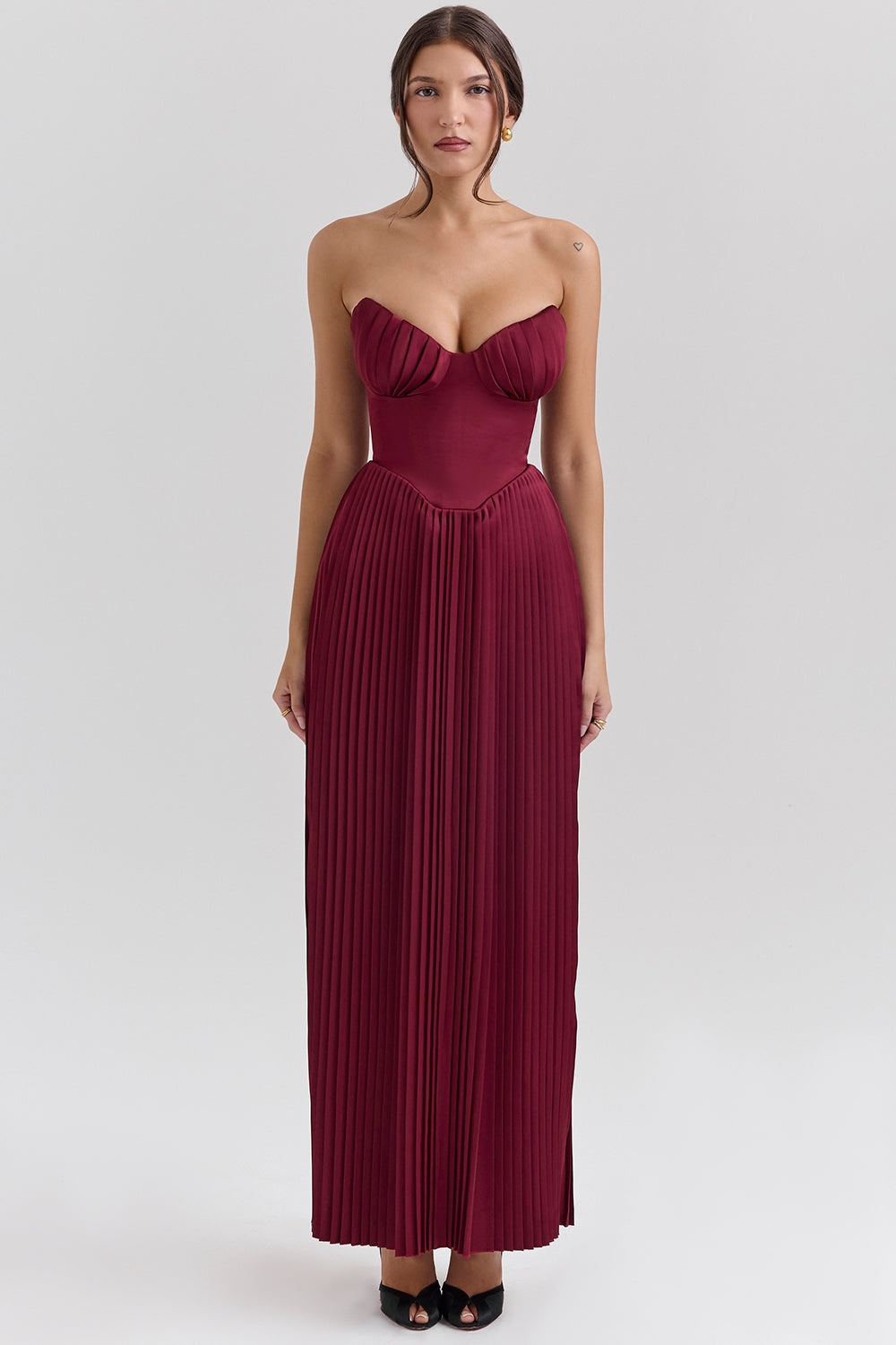 Wine Red – Sexy Strapless Slim Fit Maxi Dress