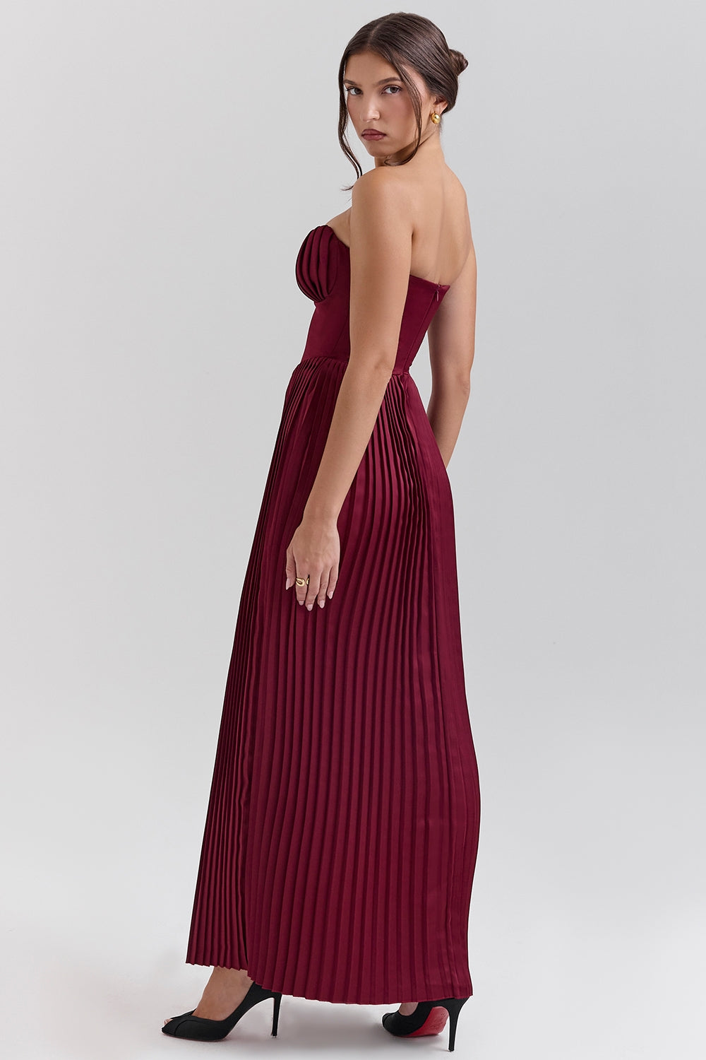 Wine Red – Sexy Strapless Slim Fit Maxi Dress