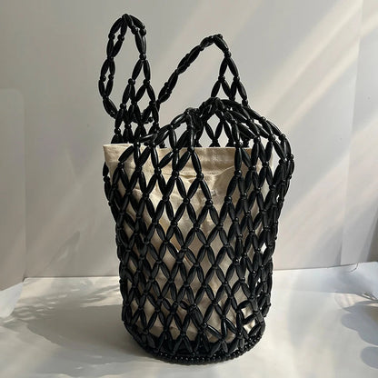 Margot Woven Beaded Tote Bag