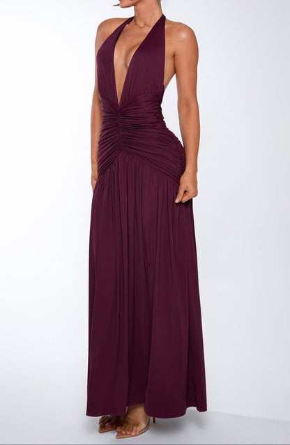 Fiorella Maxi Dress - Cherry Lacquer