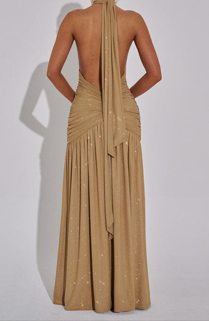 Aitana Maxi Dress - Gold Sparkle