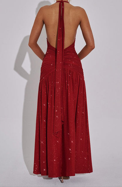 Guadalupe Maxi Dress-Red Sparkle