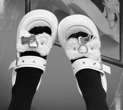 Metal Rivet Platform Gothic Sandal