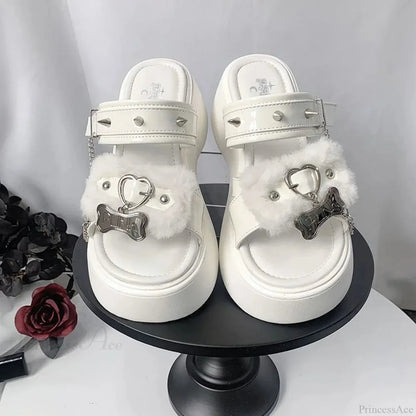 Metal Rivet Platform Gothic Sandal