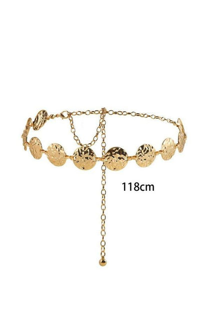 Metal Round Decor Waist Chain Belt