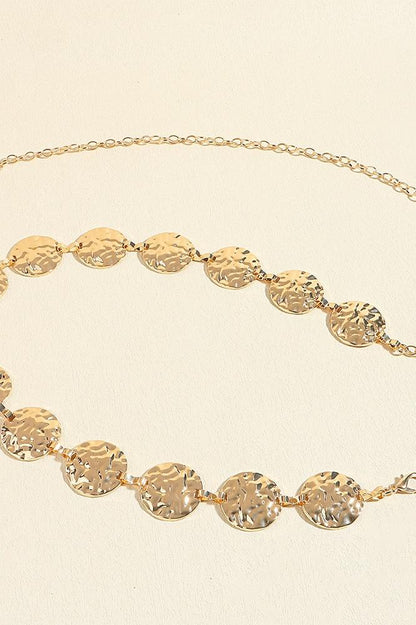 Metal Round Decor Waist Chain Belt