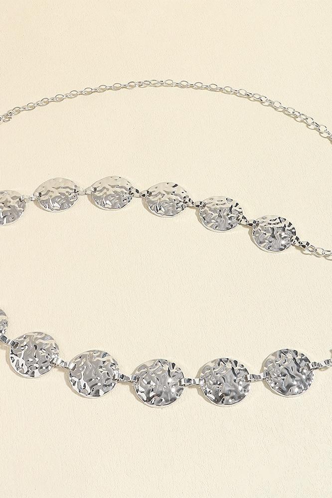 Metal Round Decor Waist Chain Belt