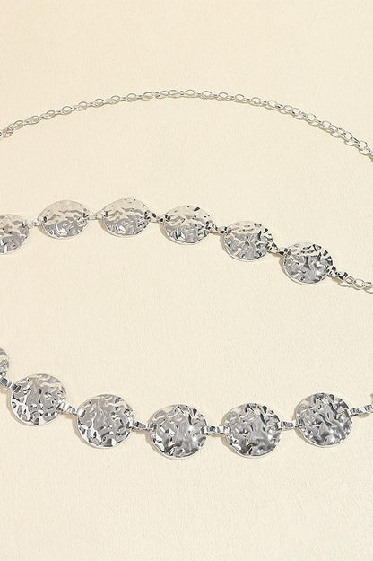Metal Round Decor Waist Chain Belt