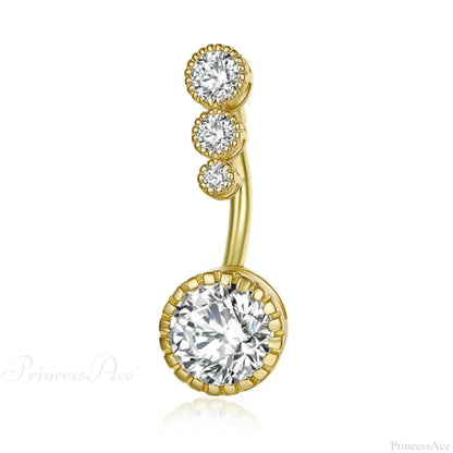 Metallic Crystal Circular Gothic Navel Ring
