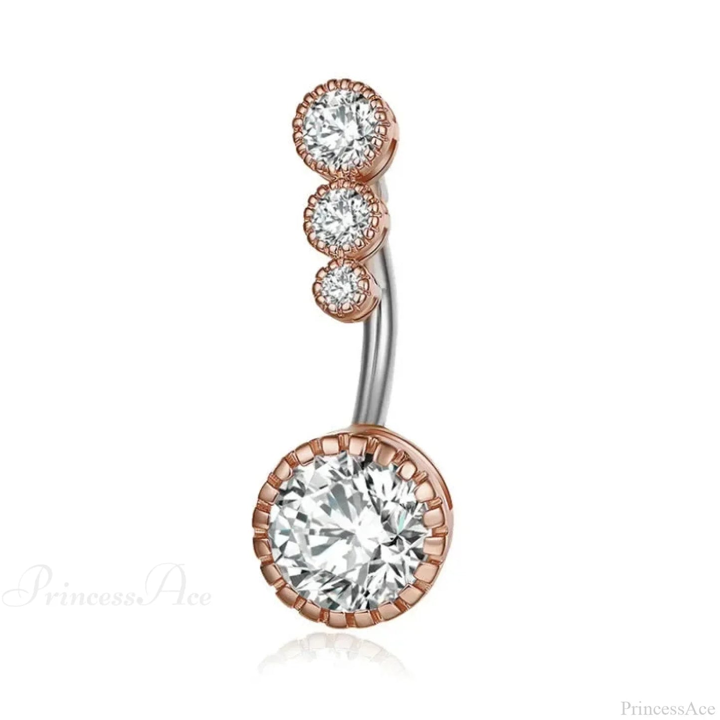 Metallic Crystal Circular Gothic Navel Ring