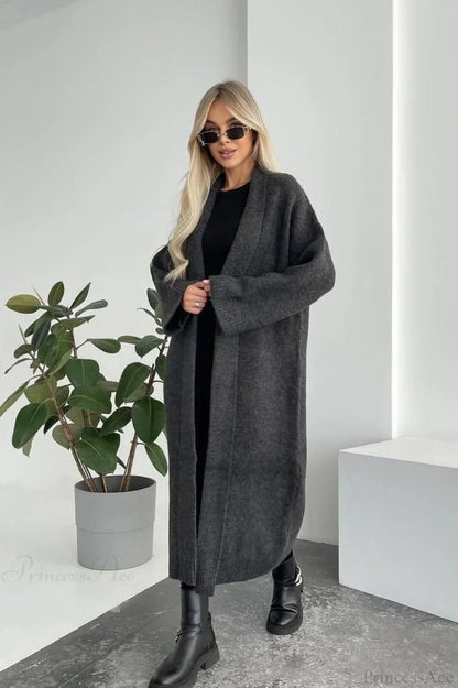 Minimalist Elegant Collarless Cardigan-Inspired Overcoat