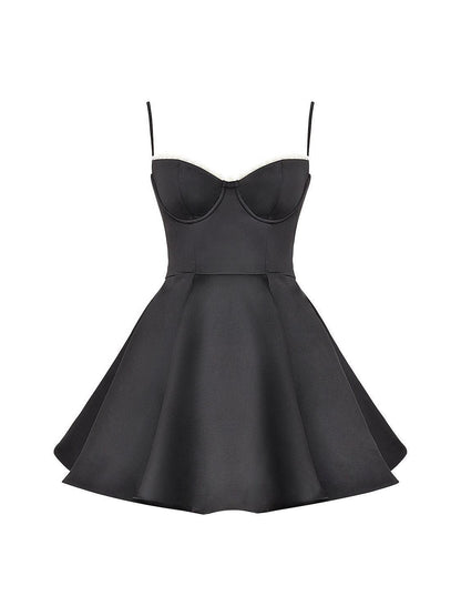 Spaghetti Strap Boning Corset Lace Short Dress