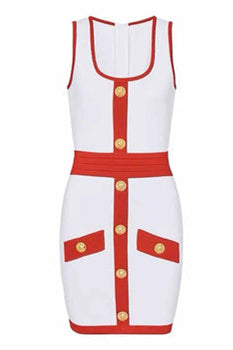 Lorraine U-neck Contrast Mini Dress