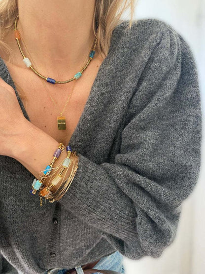 Moira Colliding Color Stone Necklace