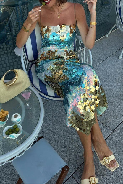 Moira Sequins Cami Maxi Dress