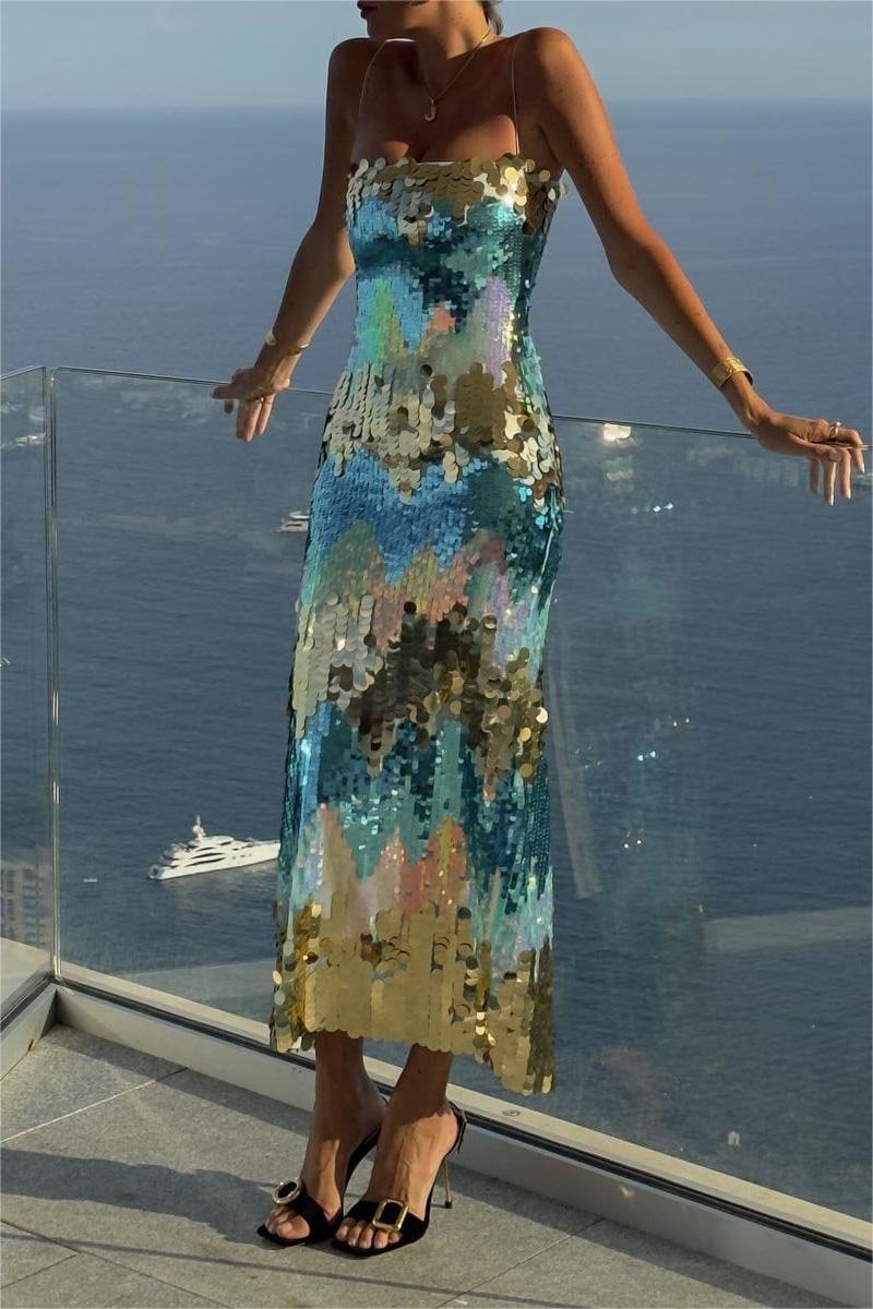 Moira Sequins Cami Maxi Dress