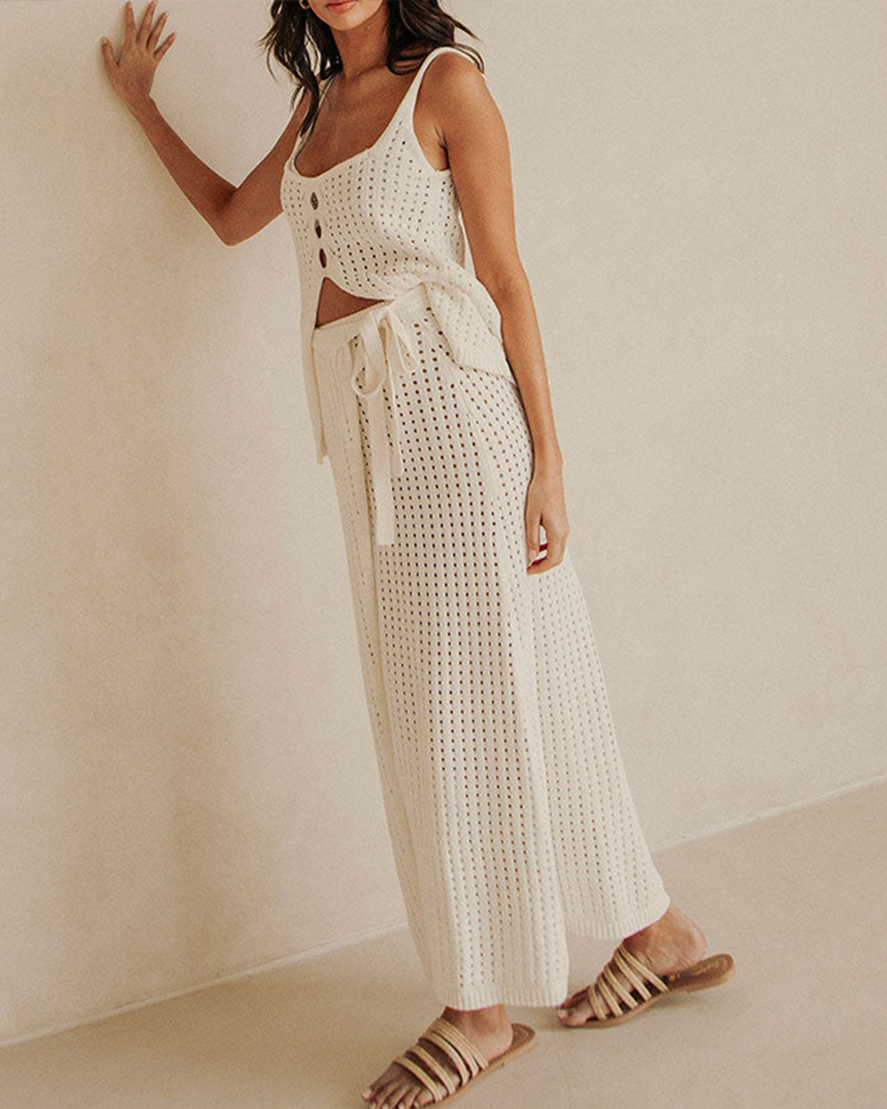 Suspender Strap Long Skirt Suit