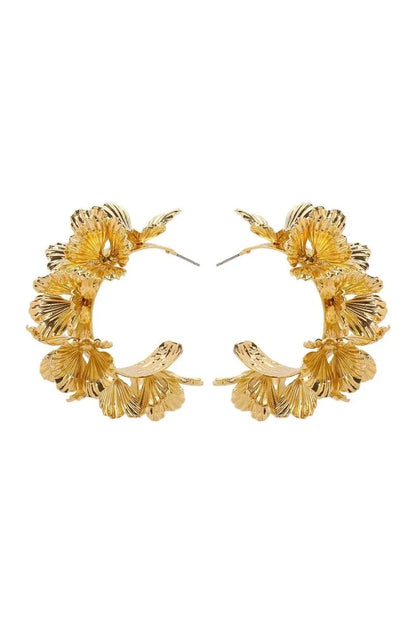 Hadley | C-Shaped Floral-Design Earrings