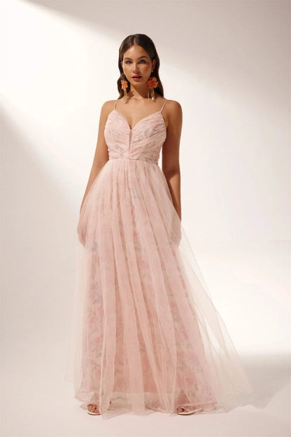 Natalie Floral Tulle Maxi Dress