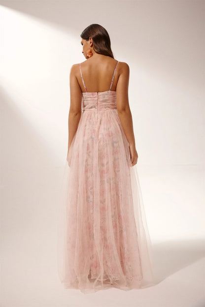 Natalie Floral Tulle Maxi Dress