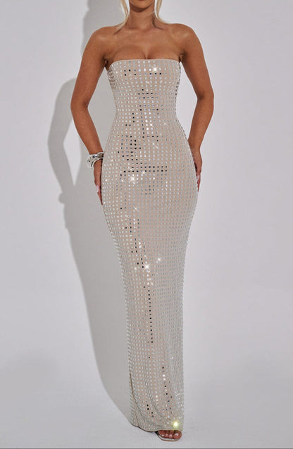 Josefina Maxi Dress-Nude