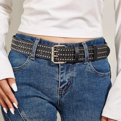 Neutral Gothic Empty Star Studded Belt