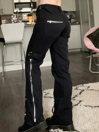 New Gloomy Punk Gothic Y2K Patchwork Pant