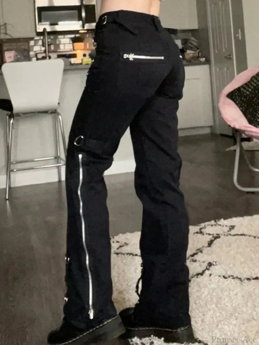 New Gloomy Punk Gothic Y2K Patchwork Pant