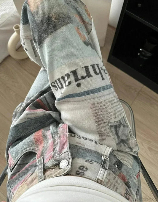 Newspaper Gothic Grunge Baggy Trouser