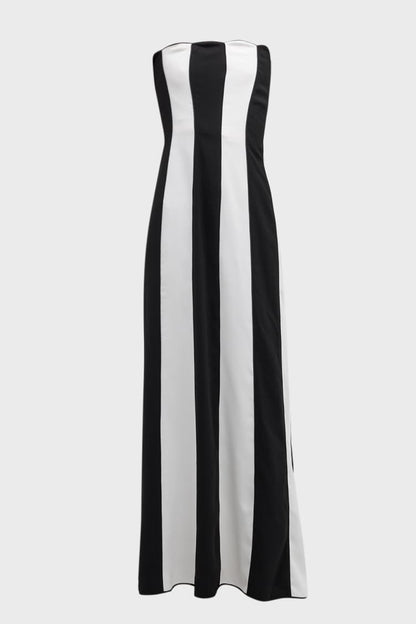 Molly Strapless Color Block Maxi Dress