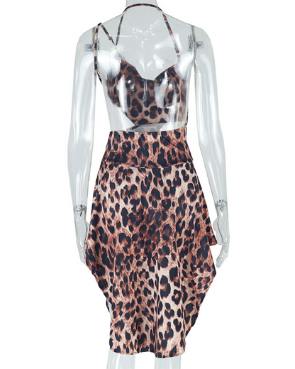 Irregular Leopard Print Dress